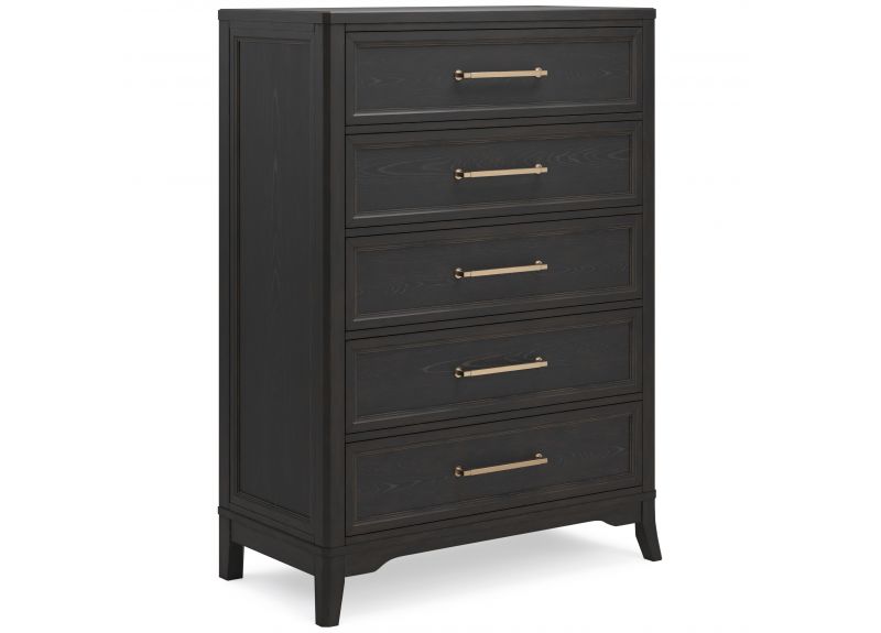 Black Chest of Drawer with 5 Drawers - Sydney